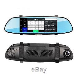 7'' GPS car video recorder Bluetooth WIFI 1080P 2-Lens rearview mirror Dash cam