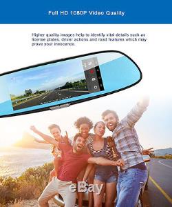 7'' GPS car video recorder Bluetooth WIFI 1080P 2-Lens rearview mirror Dash cam