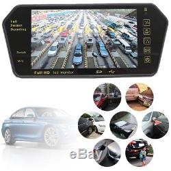 7''TFT LCD Bluetooth Car Rear View Cam Parking Mirror Monitor + Reversing Camera