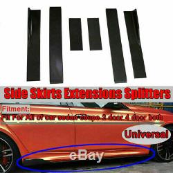 78.7'' Car Side Skirt Body Extension Splitter Diffuser Panel Lip Glossy Black US