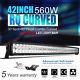 7D+ CURVED 42Inch 560W Led Spot Flood Combo Work Light Bar VS Tri Row 22