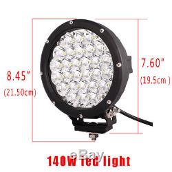 7inch 140W Cree Round LED Work Light Spot Driving Fog Lamp Offroad Jeep SUV 4WD