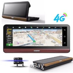 8 Folding 4G WiFi Car Dash Kit DVR Dual Camera GPS Navigation Android Free Map