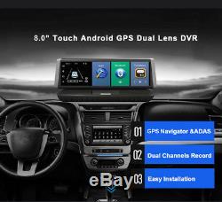 8 Full HD 4G Android Wifi GPS Dual Lens Car DVR Camera Video Recorder 16GB ADAS
