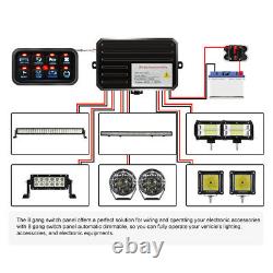 8 Gang Switch Panel LED Work Light Bar Electronic Relay System CAR Boat Marine