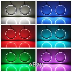 80mm RGBW Color Shifting Flashing LED Angel Eye Halo Ring Lighting Kit withRemote