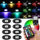 8X RGB LED Rock Light Wireless Dual Remote Music Offroad Truck Lamp Multi-color