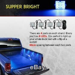 8pc Waterproof Pickup Truck Bed Light Kit LED Lighting Accessories Bright Blue