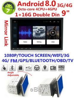 9 2Din Android 8.0 Car Stereo GPS Radio Octa-Core 1+16G 3G 4G BT DAB Wifi