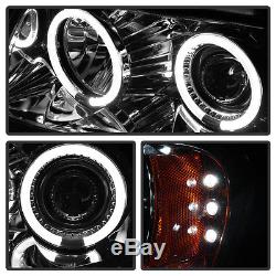 99-04 JEEP GRAND CHEROKEE DUAL HALO LED PROJECTOR HEADLIGHTS LIGHTS LEFT+RIGHT