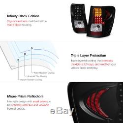 99-04 Jeep Grand Cherokee Black LED Tail Lamps Turn Signal+Brake Lights Assembly