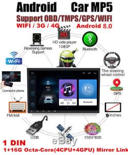9Inch 1080P Single Din Android 8.0 Octa-Core 1G+16G Car SUV GPS Wifi BT DAB DVR
