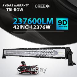 9d Tri-row 42inch 2376w Curved Led Light Bar Combo Offroad 4wd Truck Atv Ute 50