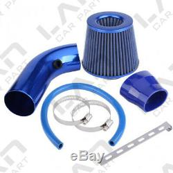 Air Intake Kit Blue Pipe Diameter 3 +Cold Air Intake Filter+ Clamp+ Accessories