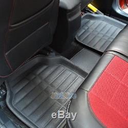 All Weather 5Pcs Universal Car Floor Mats FloorLiner Front & Rear Carpet Black