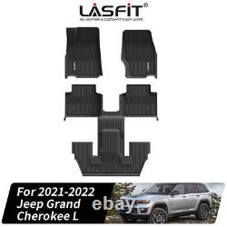 All Weather Floor Mats for 2021-2023 Jeep Grand Cherokee L 3 Row Liners Rubber
