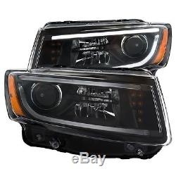Anzo USA Plank Style Projector Headlight Set-Black, Jeep Grand Cherokee 111329