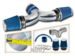 BCP BLUE 99-04 JEEP Grand Cherokee 4.7L V8 Dual Twin Air Intake System + Filter