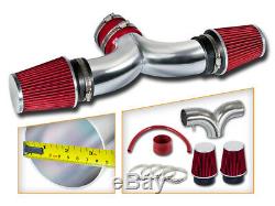 BCP RED 99-04 JEEP Grand Cherokee 4.7L V8 Dual Twin Air Intake System + Filter