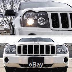 BEST 2005-2007 Jeep Grand Cherokee Laredo SRT Limited Black LED Halo Headlight