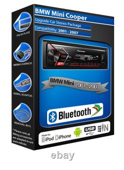 BMW Mini Cooper car radio Pioneer MVH-S300BT stereo Bluetooth Handsfree USB AUX