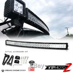 BRIGHTEST+CURVED 42 Inch 240W OFFROAD 4WD JEEP TRUCK S. M. D LED LIGHT BAR KITS