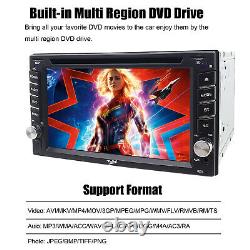 Backup Camera GPS Double 2 Din Car Stereo Radio CD DVD Player Bluetooth AUX Map