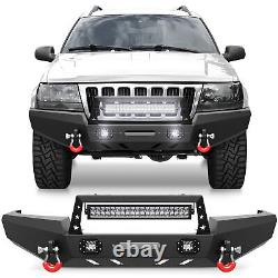 Black Front/Rear Bumper D-Rings Winch Plate For Jeep Grand Cherokee WJ 1999-2004