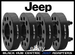 Black Hub Centric 1987-2006 Jeep Wrangler 1.25 Thick Wheel Spacers Adapters