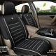 Black Linen Fabric 5-Seats Car Seat Cover Front+Rear Set Car Interior Accessorie