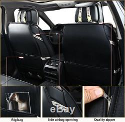 Black Special leather car seat covers Front Rear Full Set Ice Silk Leather Auto