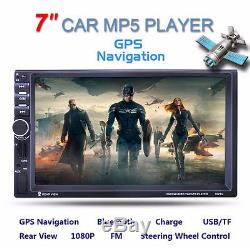 Bluetooth 7 2 Din In-dash Car Stereo GPS Navigation AUX MP3 Audio Radio Player