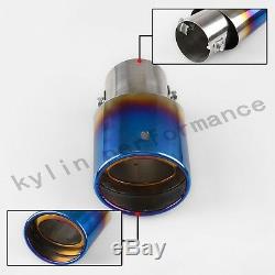 Burnt Blue Car Exhaust Muffler Pipe Tail Universal USA Stainless For Truck SUV