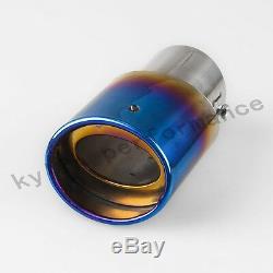 Burnt Blue Car Exhaust Muffler Pipe Tail Universal USA Stainless For Truck SUV