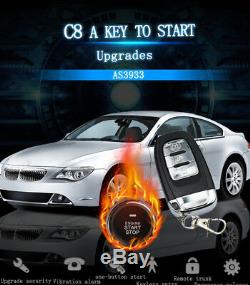 Car Alarm System Keyless Entry Engine Start Push Button Vibration Remote Starter