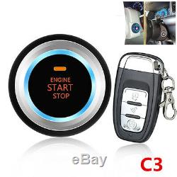 Car Alarm System Security Alarm Engine Start Push Button RemotLED Audible alarm