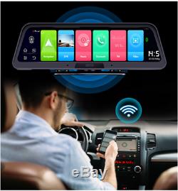 Car Cam Dual Dash Camera Driving Recorder GPS Navigation 10 In Android 8.1 WiFi