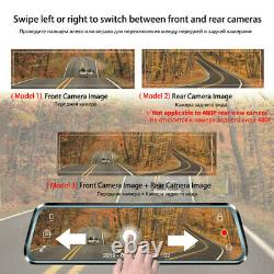 Car DVR 12 Touch Mirror Dual Lens Dash Cam Video Recorder With Rear View Camera
