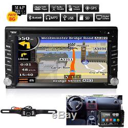 Car GPS 2Din Stereo Radio CD DVD Player Bluetooth with Map+Camera For Universal