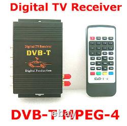 Car Mobile HD DVB-T MPEG4 Dual Antenna Digital TV Receiver Top Box Tuner 4 Video