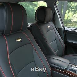 Car SUV Truck Leatherette Seat Cushion Covers Front Bucket Black For Motors