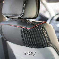 Car SUV Truck Leatherette Seat Cushion Covers Front Bucket Black For Motors