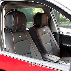 Car SUV Truck PU Leather Seat Cushion Covers Black
