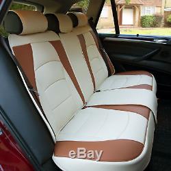 Car SUV Truck PU Leather Seat Cushion Covers Full Set