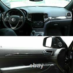 Carbon Fiber Dashboard Panel+Door Handle Trim For Jeep Grand Cherokee 2011+ ABS