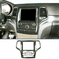 Carbon Fiber GPS Dashboad Cup Holder Panel Cover For Jeep Grand Cherokee 2014-15