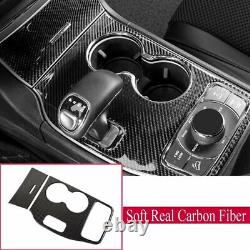Carbon Fiber GPS Dashboad Cup Holder Panel Cover For Jeep Grand Cherokee 2014-15