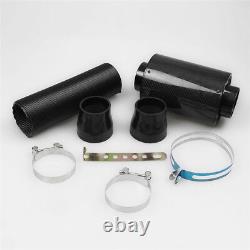Carbon Fiber Racing Car Air Filter Box Cold Air Intake System Accessories Kit