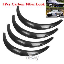 Carbon Fiber Style Car Fender Flares 4 Pieces Flexible Yet Durable Polyurethane