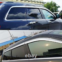 Chrome Side Window Visor Deflector Sun Rain Guard Shield For Jeep Grand Cherokee